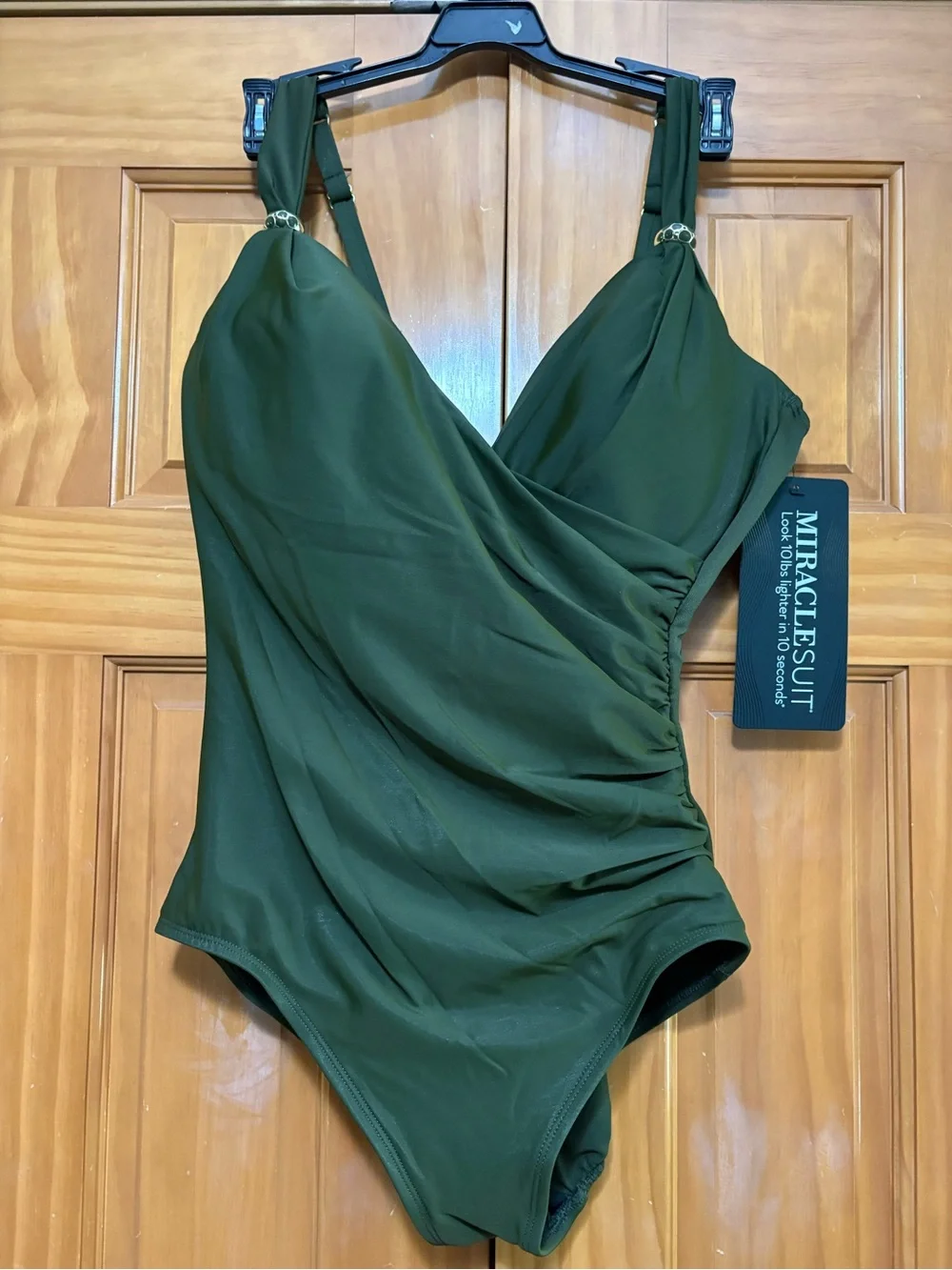 Miraclesuit Siren Nori Olive Green One-Piece Swimsuit Size 14 NWT